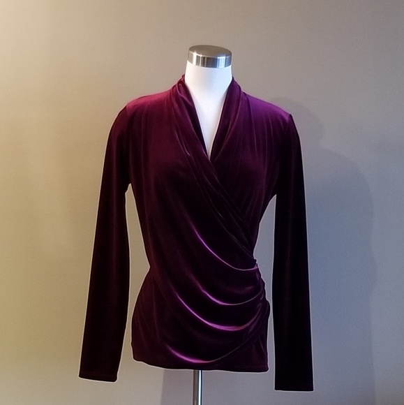 VELVET WINE BLOUSE - Picture 2 of 5